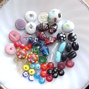 COPY - Macrame Craft Large Hole Handmade Lampwork Glass & Natural Beads Jewelry…